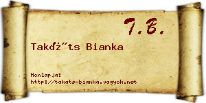 Takáts Bianka névjegykártya